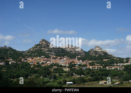 Landschaft der Stadt von Aggius, Gallura, Sardinien, Italien Stockfoto