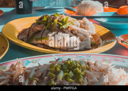 Gebraten, gedünstet Huhn und beansprouts von Ipoh, Malaysia Stockfoto