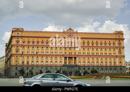 Moskau, Russland - Juli 5, 2005: Bundesamt für Sicherheit in der Lubjanka Straße. Lubjanka ist die volkstümliche Bezeichnung für das Hauptquartier der KGB und verbundenen Stockfoto