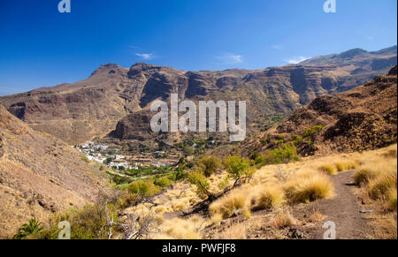 Gran Canaria, Oktober, Landschaften von Tal von Agaete, Wandern route San Pedro - Puerto de las Nieves, Blick über das Tal Stockfoto