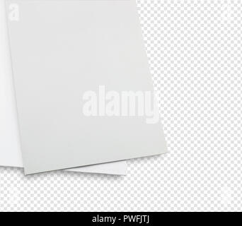 Weißbuch Dokumente auf einem transparenten Hintergrund isoliert Stockfoto