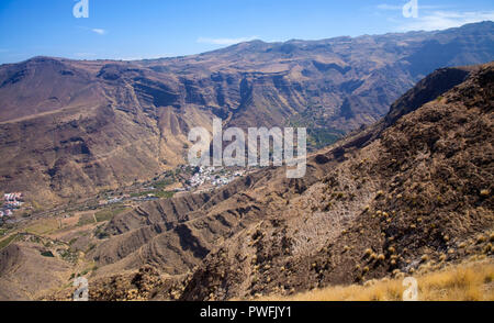 Gran Canaria, Oktober, Landschaften von Tal von Agaete, Wandern route San Pedro - Puerto de las Nieves, Blick über das Tal Stockfoto