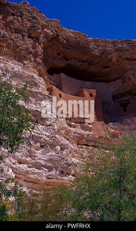 Höhlenwohnungen am Montezuma Castle National Monument, Camp Verde, Arizona, USA Stockfoto