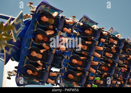 Orlando, Florida. September 09, 2018 Erstaunliches Manta Achterbahn in Seaworld Theme Park. Stockfoto