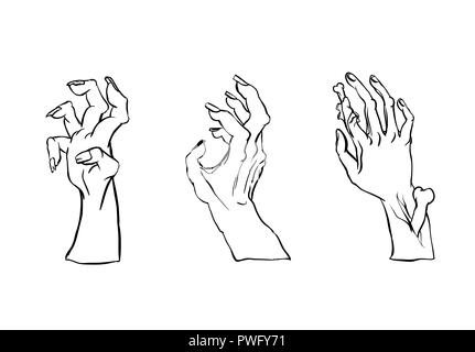 Zombie Händen kleben aus dem Boden. Für Halloween Party Einrichtung Stock Vektor