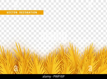 Gras, form Blätter Grenze mit transparenten Hintergrund isoliert. Vector Illustration Stock Vektor