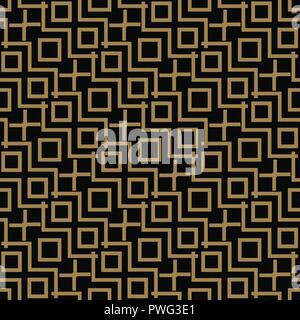 Nahtlose Muster mit Plätzen, das schwarze Gold diagonalen geflochten gestreifte Linien. Vektor dekorativen Hintergrund. Futuristische lebendige Design. Stock Vektor