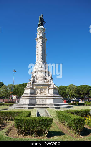 Denkmal des Zweiten Gouverneur von Portugiesisch Indien Afonso de Albuquerque im neo-Manuelinischen Stil im Zentrum von Afonso de Albuquerque entfernt. Li Stockfoto