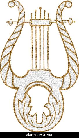Bruce Rogers Leier bearbeitet Gold. Stockfoto