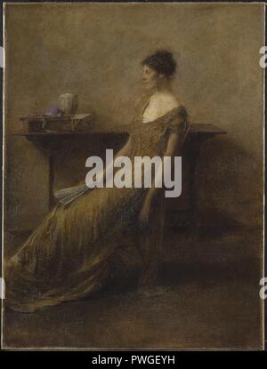 Dame in Gold - Thomas Wilmer Dewing - insgesamt. Stockfoto