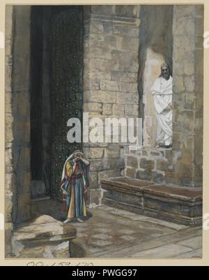 Die Ehebrecherin mit Jesus allein (La femme seule avec adultère Jésus) - James Tissot. Stockfoto