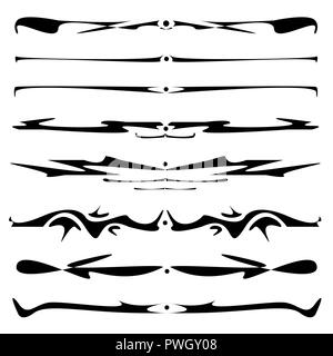 Dekorative Grafik Elemente der Vignette für das Design der Seiten, Briefe, Glückwünsche, Einladungen, Diplome und andere Dokumente. Stock Vektor