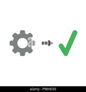 Vector illustration symbol Konzept des Zahnrads mit Häkchen. Stock Vektor