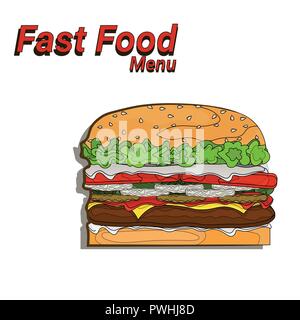 Hamburger Festival, Fast food Menu nahtlose Muster Hintergrund kochen Sammlung Konzept Stock Vektor