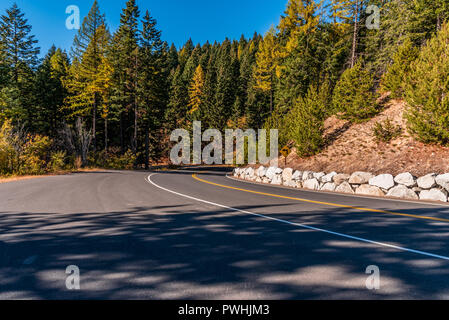 Mountain Road in Mount Spokane State Park, Spokane, Washington, USA Stockfoto