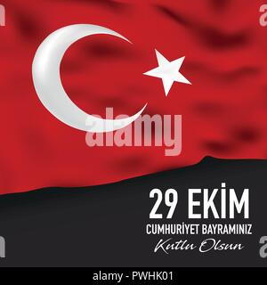 29 Das Ekim Cumhuriyet Bayrami - Oktober 29 Tag der Republik in der Türkei, Vektor, Abbildung, eps-Datei Stock Vektor
