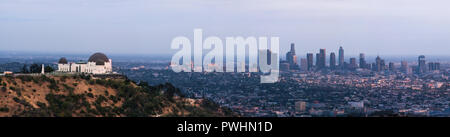 Los Angeles Panorama, Griffith Park gesehen Stockfoto