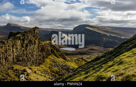 Serpentinen, die quiraing, trotternish Ridge, Isle of Skye, Schottland, Großbritannien Stockfoto