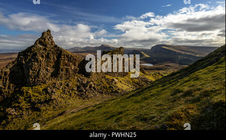 Serpentinen, die quiraing, trotternish Ridge, Isle of Skye, Schottland, Großbritannien Stockfoto