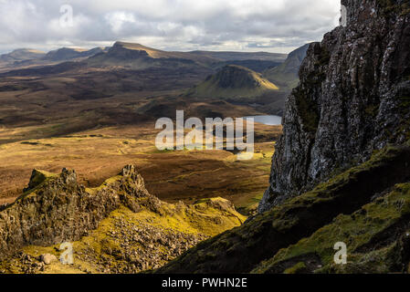 Serpentinen, die quiraing, trotternish Ridge, Isle of Skye, Schottland, Großbritannien Stockfoto