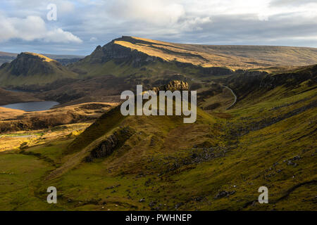 Serpentinen, die quiraing, trotternish Ridge, Isle of Skye, Schottland, Großbritannien Stockfoto
