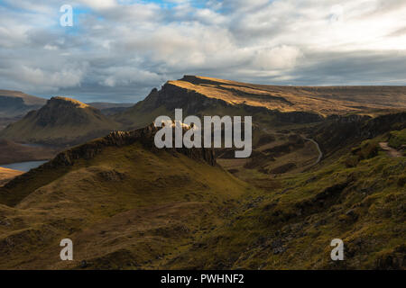Serpentinen, die quiraing, trotternish Ridge, Isle of Skye, Schottland, Großbritannien Stockfoto