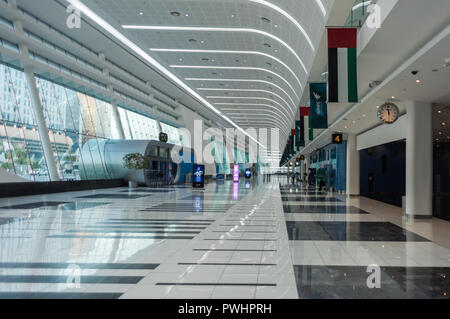26.September 2018: Einrichtung von Abu Dhabi National Exhibition Centre (ADNEC), Abu Dhabi, VAE Stockfoto