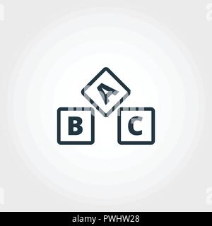 Abc-Symbol. Premium monochrom Design aus Bildung icons Collection. Kreative abc-Symbol für Web Design und Druck. Stock Vektor