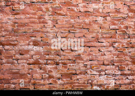 Old Red Brick Wall. Der grunge Hintergrund Stockfoto