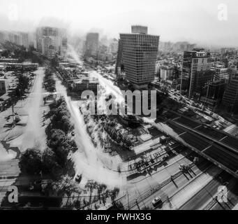 Santiago ist die Hauptstadt und größte Stadt von Chile sowie eine der größten Städte in Nord- und Südamerika. Stockfoto