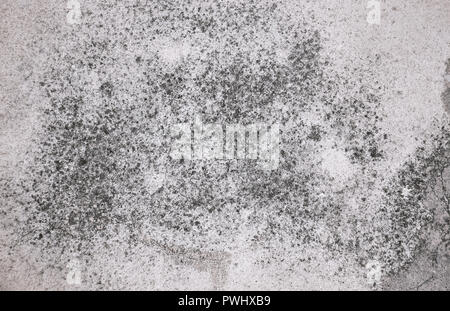 Alte verstaubte Betonwand mit dunklen beschmutzt, Grungy strukturierte Zusammenfassung Hintergrund. Stockfoto