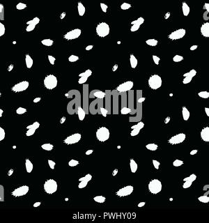 Nahtlose Muster drucken. Vektor hand Abstract tierischer Haut Imitation gezeichnet. Dalmatiner Haut. Stock Vektor