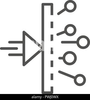 Chemie Reaktion Symbol, outline Style Stock Vektor