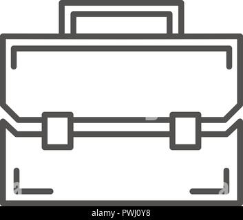 Leder Koffer Symbol, outline Style Stock Vektor