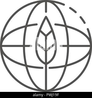 Eco globale Erde Symbol, outline Style Stock Vektor
