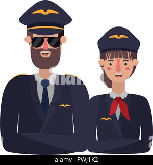 Paar Piloten avatar Charakter Stock Vektor