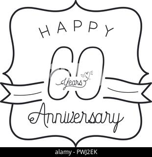 Nummer 60 für Jubiläum Karte Symbol Stock Vektor