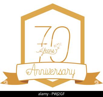 Nummer 70 für Jubiläum Karte Symbol Stock Vektor