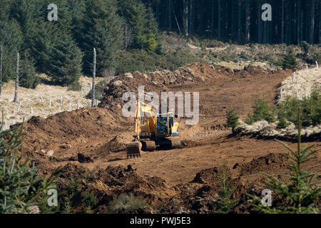 Forstverwaltung Betrieb in Clashindarroch Wald in der Nähe von Huntly, Aberdeenshire. Stockfoto