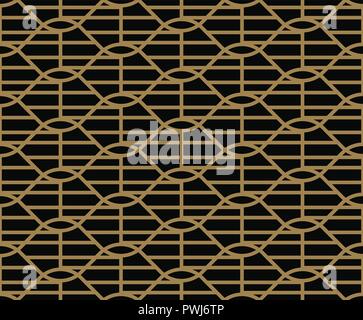 Vektor nahtlose Muster. Moderne, elegante Textur. Sich wiederholende Zusammenfassung Hintergrund. Gewebte wellig geometrischen Rasters. Stock Vektor