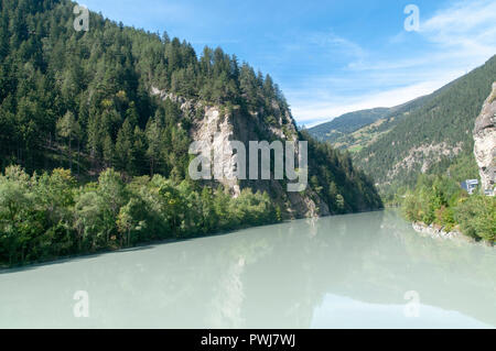 Die Schlucht des Inn in Prutz, Tirol, Österreich Stockfoto