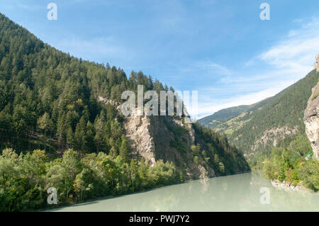 Die Schlucht des Inn in Prutz, Tirol, Österreich Stockfoto