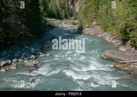 Schlucht des Inn, in der Nähe von Scuol, Engadin, Schweiz Stockfoto