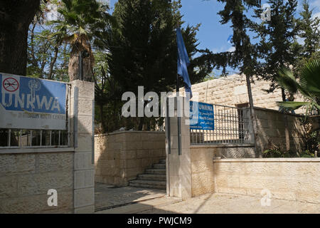 Büro des UNRWA Soforthilfe und menschliche Entwicklung für die Palästinaflüchtlinge in der Altstadt von Jerusalem Israel Stockfoto