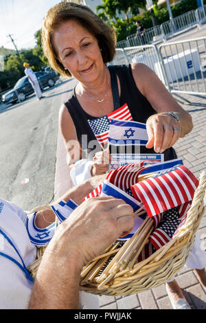 Miami Beach, Florida, Holocaust Memorial, Israel Solidarity Rally, Juden, jüdischer Staat, Zionismus, Religion, Tradition, Erbe, Politik, Nahost-Konflikt, IS Stockfoto