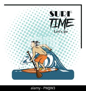 Surfer tropischen Lebensstil Thema poster Vector Illustration graphic design Stock Vektor