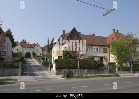 Wien, Gartensiedlung Glanzing - Wien, Genossenschaft Mietshaus Stockfoto