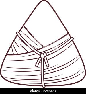 Reis Knödel Essen in Schwarz und Weiß Vector Illustration grafik design isoliert Stock Vektor