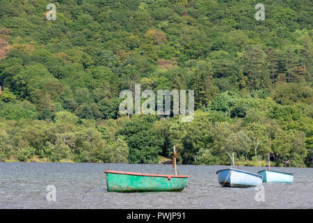 Günstig Ruderboote auf Llynpadarn See, Llanberis Stockfoto