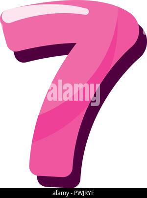 Candy font rosa Nummer sieben Vector Illustration Stock Vektor